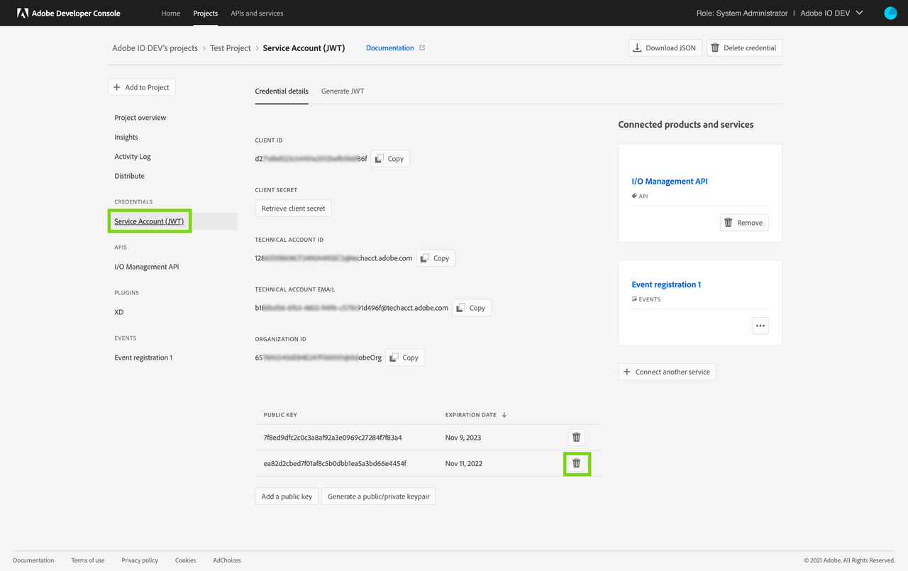 remove certificate key pair