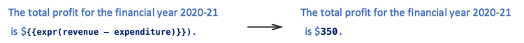 Performing simple arithmetic to show revenue-expenditure