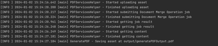 Example running in the command line