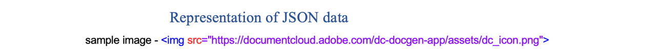 Representation of sample json data