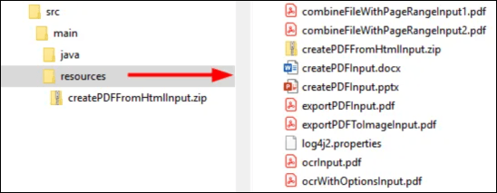 Samples directory structure Java