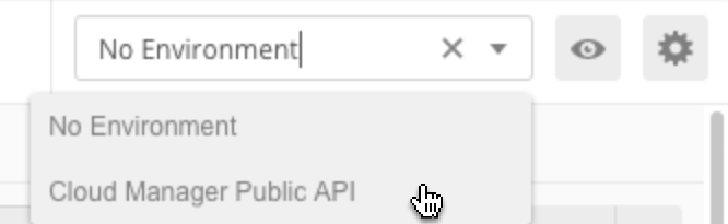 Postman Environment Drop Down