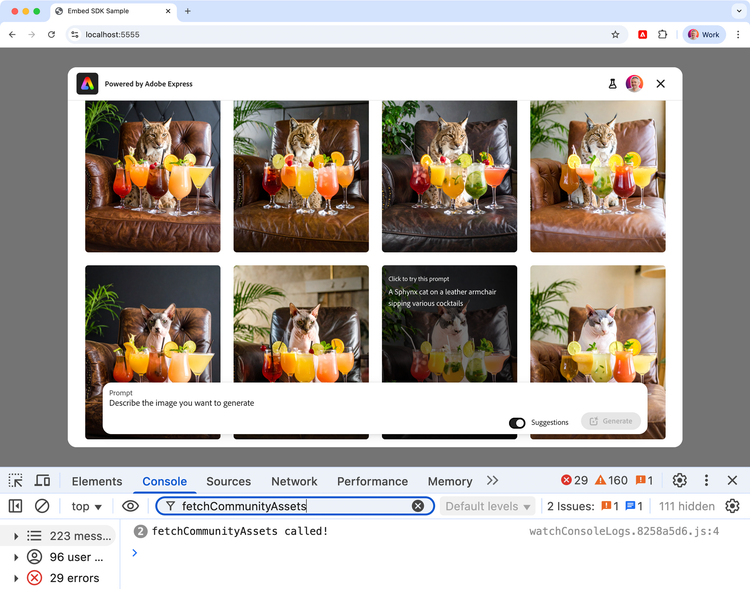 Generate image fetch community assets