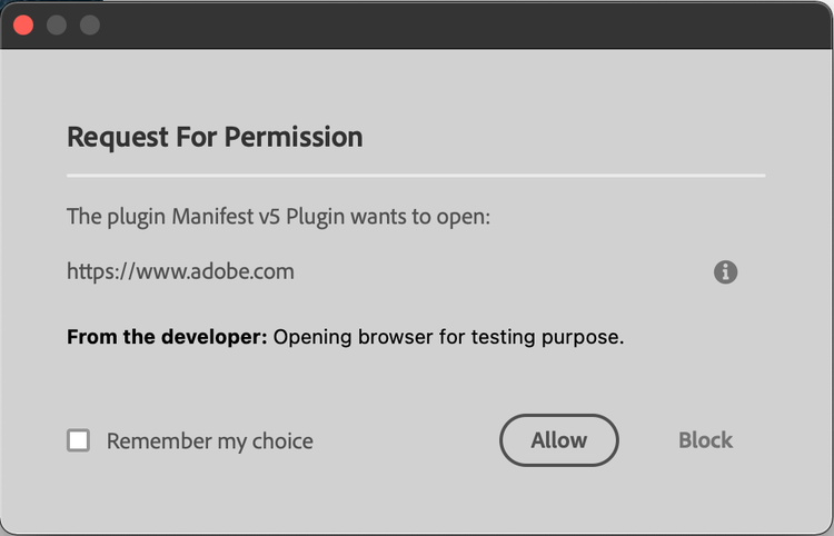 User consent for open external