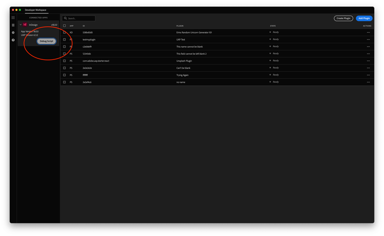 step 1 of loading an InDesign script into UDT