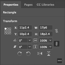 Transform panel